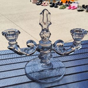 Vintage 1930s-1950s Duncan & Miller Sheffield Cut Glass Candlestick Holder
